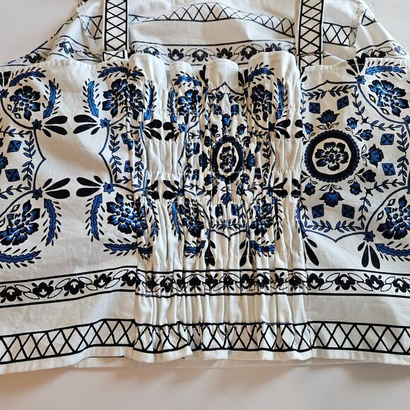 Lane Bryant Square Neck Cropped Top Blouse Floral Plus Siz 22/24 Vacation Summer - Picture 3 of 8